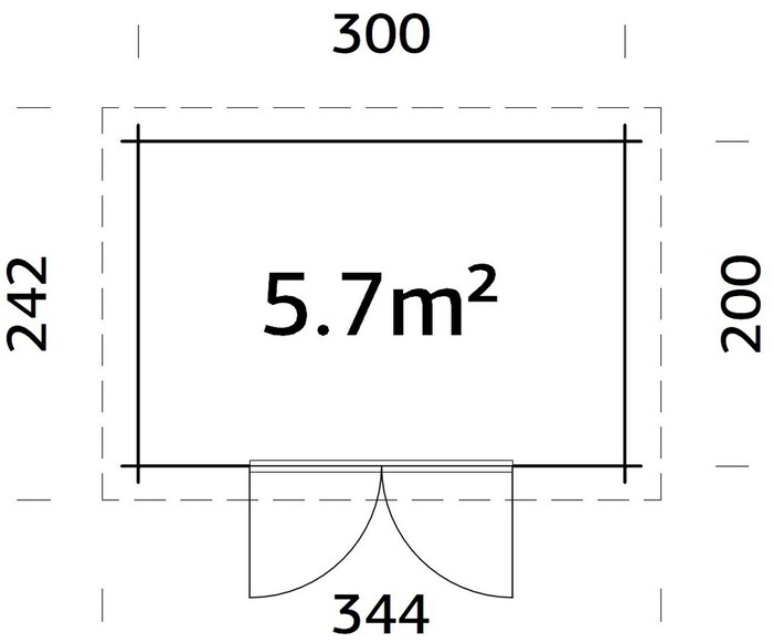 Förråd Mona 5,7 m² 320 x 220 cm Palmako